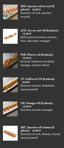 Carte et menu de Chez LauLau à Mesnils-sur-Iton — Les spécialités roll suite
