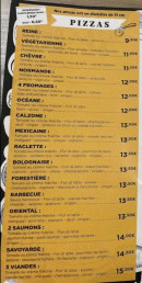 Menu Le broglion - Les pizzas