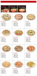 Menu Délices Pizza - Les pizzas à base crème
