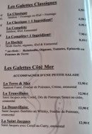 Menu La Crêpe d'Or - Les galettes  classiques et galettes côté mer