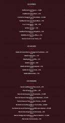 Menu La Fontaine - Les entrées, salades et poissons