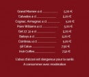 Menu La Crêpe dans le Bec - Digestifs