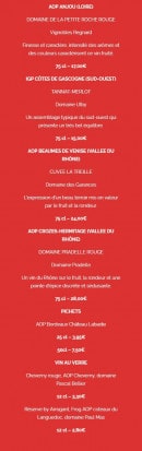 Menu La Crêpe dans le Bec - Vins rouges suite