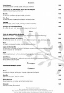 Carte et menu de Le Moulin Fouret à Treis-Sants-en-Ouche — Les plats à la carte