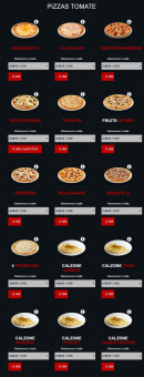 Menu Délices Pizza - Les pizzas