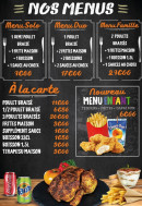 Carte et menu de Au poulet braisé à Louviers — Les menus