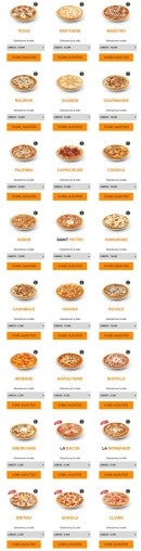 Menu Allo pronto pizza - Les pizzas tomates suite