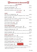 Menu La Savoyarde - Les entrées et plats