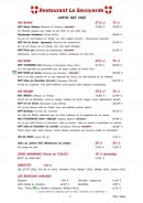 Menu La Savoyarde - Les vins