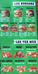 Carte et menu de Delices de Gasny à Gasny — Les burgers et tex mex