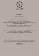 Menu Le Loft - Informations