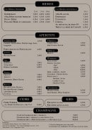 Menu Le Loft - Bières, apéritifs, cidres,...
