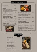 Menu Le Loft - Glaces  et milk-shake