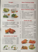 Menu Mandarin Garden - Les potages, brochettes, ...