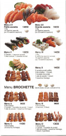 Menu Sushi kyodai - Les menu U1, menu brochette, ...