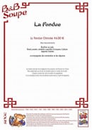 Menu B&B Soupe - Les fondues