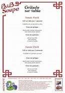 Menu B&B Soupe - Les formules grillades