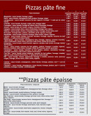 Menu Américan Pizza - Les pizzas
