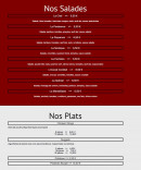 Menu Américan Pizza - Les salades et plats