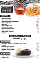 Menu Cross Pizza - Les pâtes, desserts et boissons