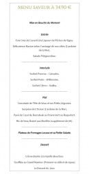 Menu Le Plat D'Etain - Le menu saveur