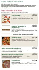 Carte et menu de A la bonne pizza à Cloyes-les-Trois-Rivières — La pizza: vera margherita, carpaccio, légumière grillée,...