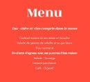 Carte et menu de Ferme Auberge de l'agneau grillé à Coudray Au Perche — Le menu