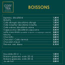 Menu Cosy Tea - Les boissons