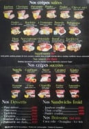 Carte et menu de Sucré Salé à Auneau-Bleury-Saint-Symphorien — Crêpes, desserts, sandwiches,...
