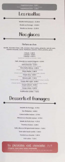 Menu Amzer Zo - Les risottos, glaces et desserts,...