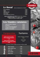 Menu Léon & Cie - Les viandes, carpaccios