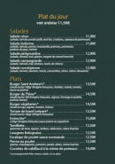 Menu Saint Andrew's - salades, plats