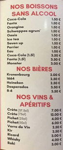Menu O’Delices - boissons, bières, vins