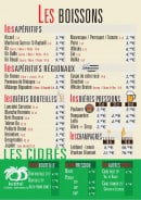 Menu Le Rayon Vert - Les boissons et cidres