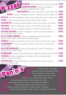 Menu D'Elise Pizza - Les pizzas et paninis