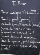 Menu Ty Reuz - L'ardoise