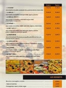 Menu FDB Pizza - les pizzas et desserts