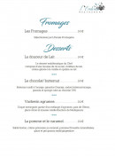 Menu L'Embrun - Les fromages et desserts