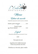 Menu L'Embrun - Les menus