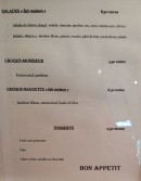 Menu Le Bistro - Les salades, desserts, ...