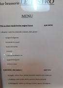 Menu Le Bistro - Les plats et tartines