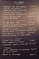 Menu Le café du port - Exemple de menu