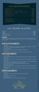 Carte et menu de Le Marie Louise à Brest — Les gourmandises et coupes glacées