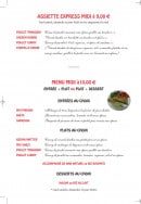 Menu Le Shalimar - L' assiette express midi à 9€ et menu midi à 10€