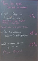 Menu Marcelle et Morris - Un exemple de l' ardoise du jour