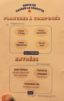 Menu Simone & Yvette - Les entrées et planches