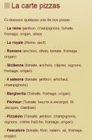 Menu Le Charldann - Les pizzas