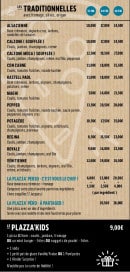 Menu Le Plazza Pizza - Les pizzas traditionnelles