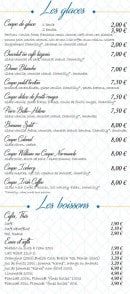 Menu Crêperie De Kergoff - Les glaces