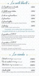 Menu Crêperie De Kergoff - La carte liberté